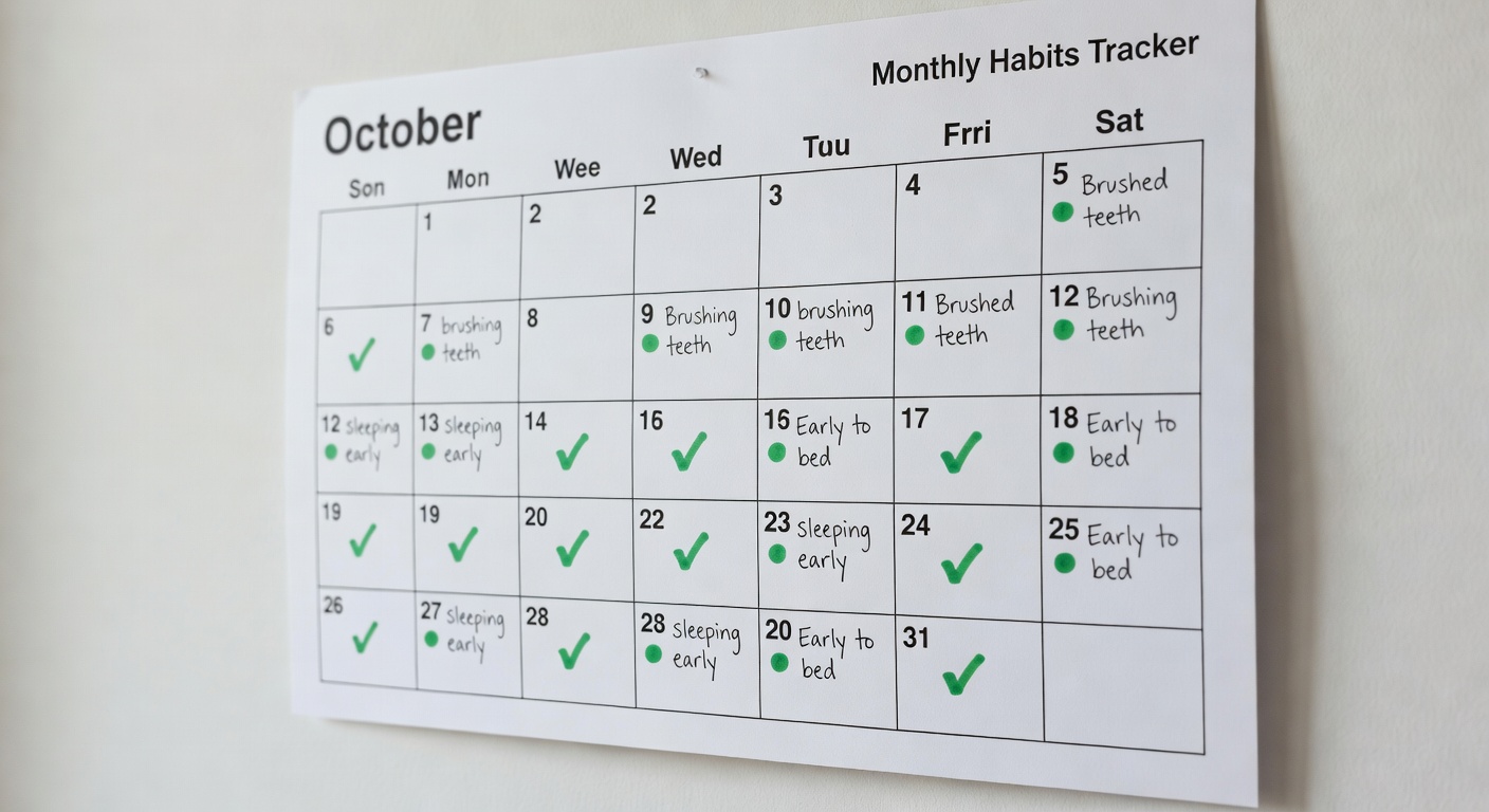 Daily calendar habit tracking