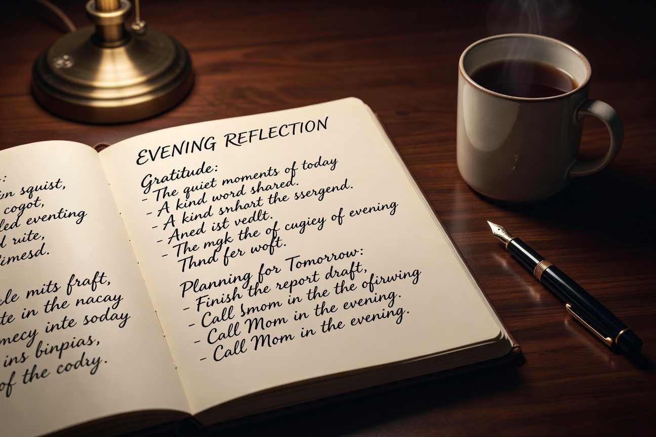 Evening reflection and journaling habit