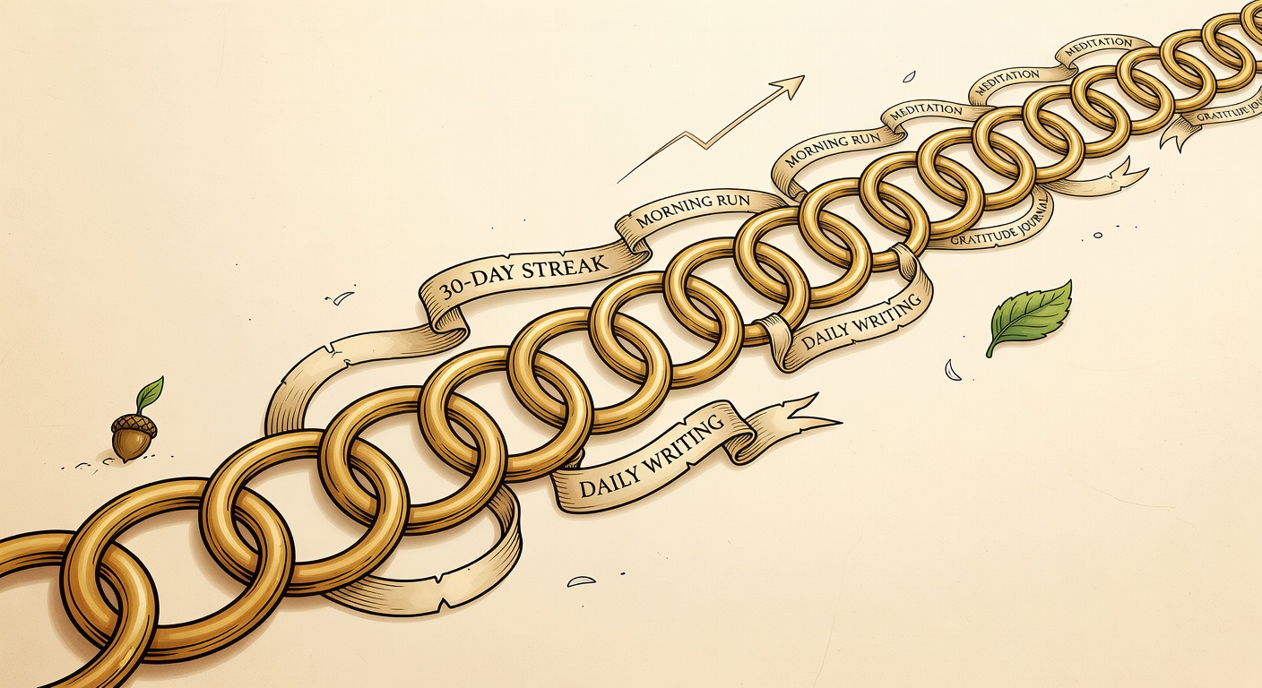 Habit chain streak visualization